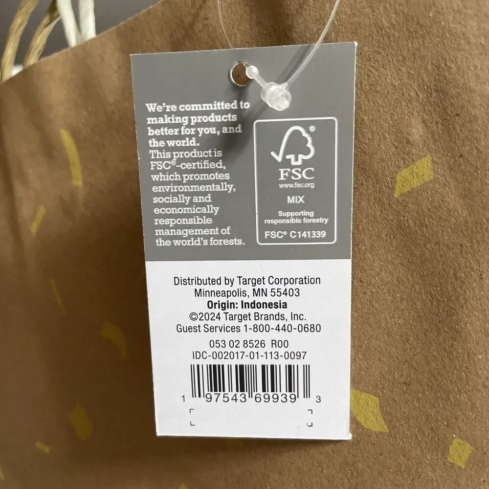 Spritz Gift Bags Brown Gold Foil Specks Set Of 2 All Occasions Recycled NWT
